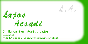 lajos acsadi business card
